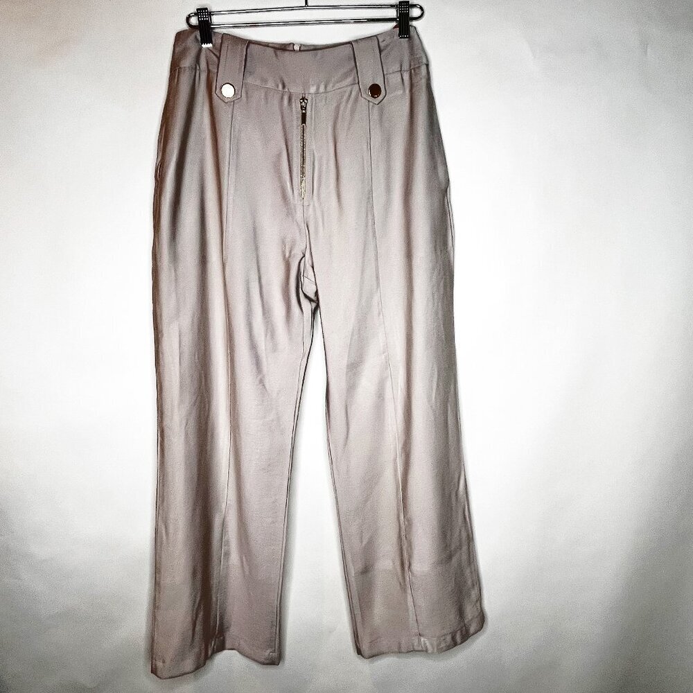 Anthropologie Cream Wide Leg Pants